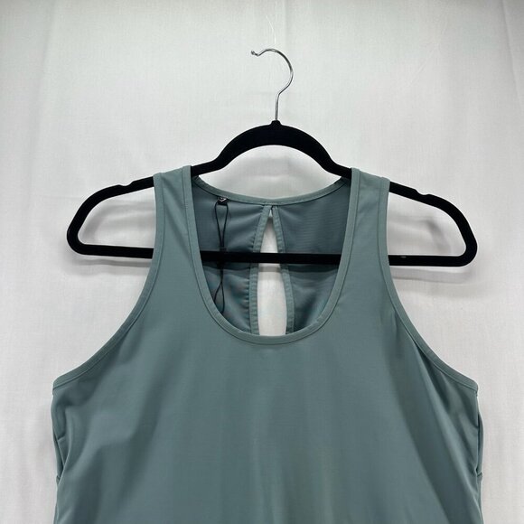 Gymshark LustreTank Top Women Sz M Scoop Neck Racerback Cut Out Stormy Turquoise - Picture 4 of 11